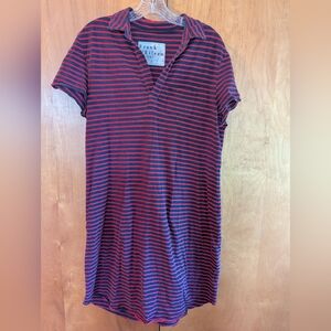 Red and Blue Striped Dress